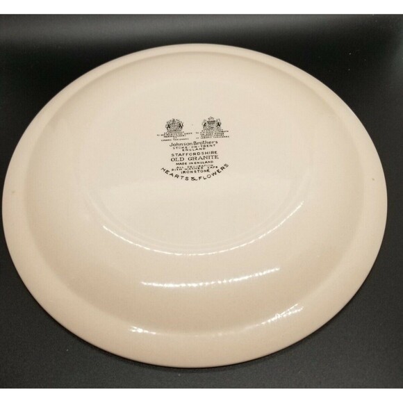 Johnson Brothers Old Granite Staffordshire Hearts and Flowers Dinner Plate 10" - Picture 6 of 7